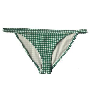 Topshop Gingham Bikini Bottoms Green White Size 8 NWT Checkered Swim Bottoms